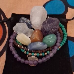 Beaded Bracelets And Crystals - Third Eye Chakra